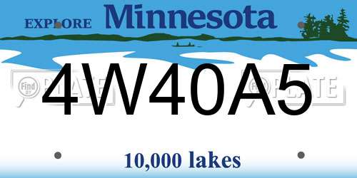 4W40A5 Minnesota License Plate