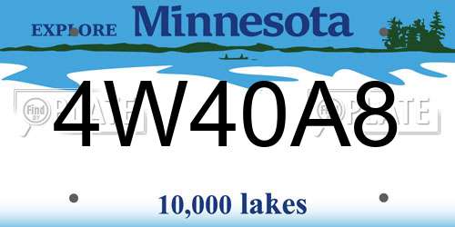 4W40A8 Minnesota License Plate