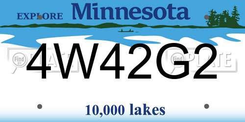 4W42G2 Minnesota License Plate