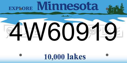 4W60919 Minnesota License Plate