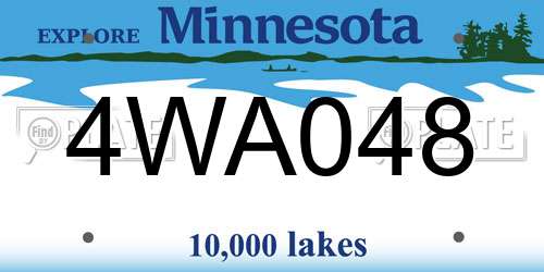 4WA048 Minnesota License Plate