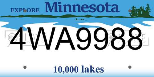 4WA9988 Minnesota License Plate