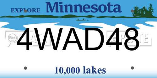 4WAD48 Minnesota License Plate