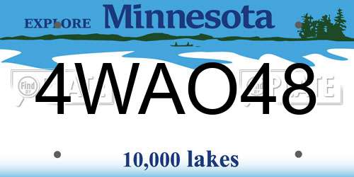 4WAO48 Minnesota License Plate