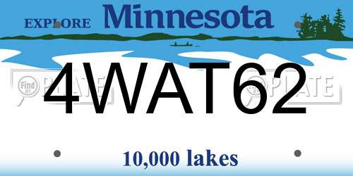 4WAT62 Minnesota License Plate