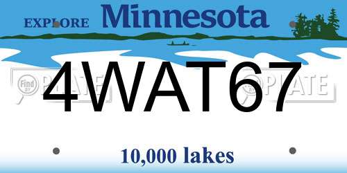 4WAT67 Minnesota License Plate