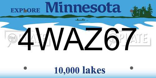 4WAZ67 Minnesota License Plate