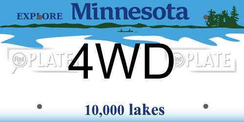 4WD Minnesota License Plate