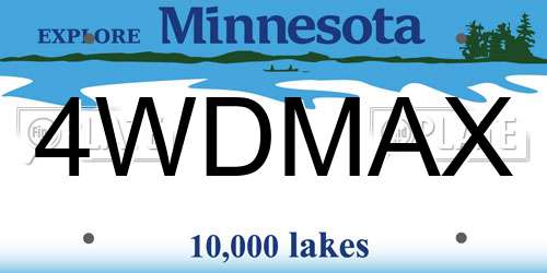 4WDMAX Minnesota License Plate