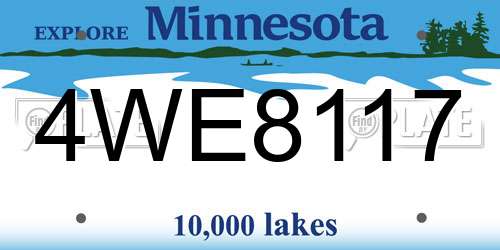 4WE8117 Minnesota License Plate