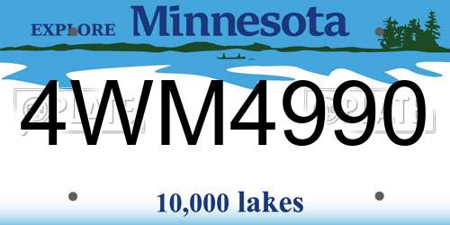 4WM4990 Minnesota License Plate