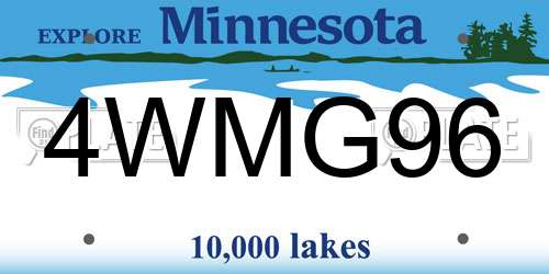 4WMG96 Minnesota License Plate