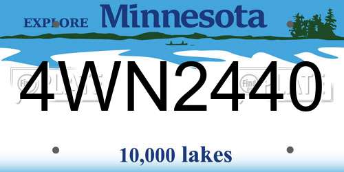4WN2440 Minnesota License Plate