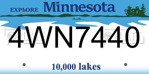 4WN7440 Minnesota License Plate