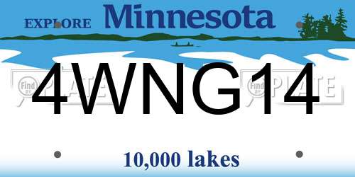 4WNG14 Minnesota License Plate