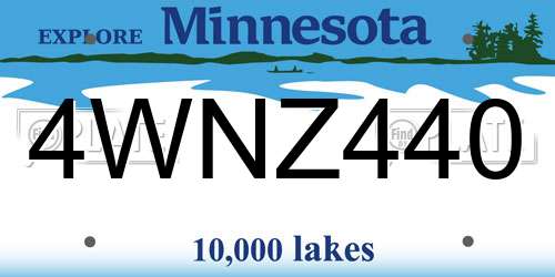 4WNZ440 Minnesota License Plate