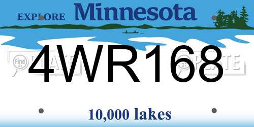 4WR168 Minnesota License Plate