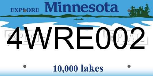 4WRE002 Minnesota License Plate