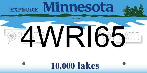 4WRI65 Minnesota License Plate