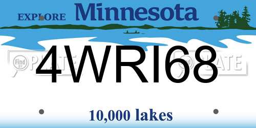 4WRI68 Minnesota License Plate