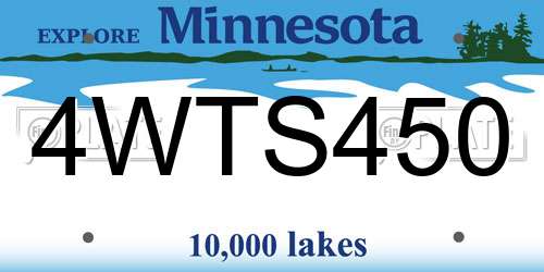 4WTS450 Minnesota License Plate