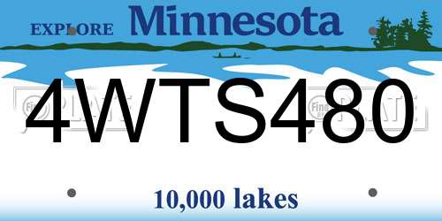 4WTS480 Minnesota License Plate