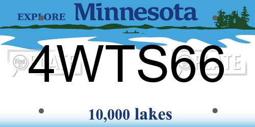4WTS66 Minnesota License Plate