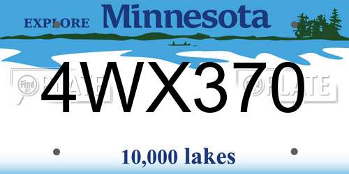 4WX370 Minnesota License Plate