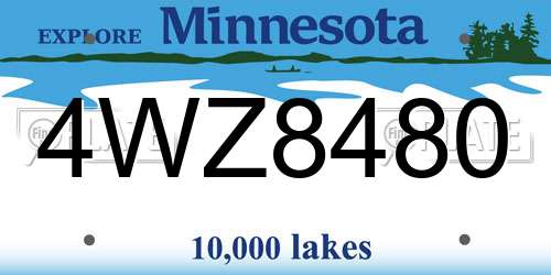 4WZ8480 Minnesota License Plate