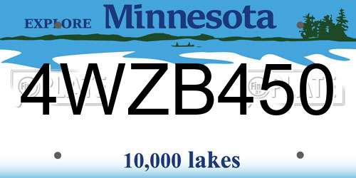 4WZB450 Minnesota License Plate