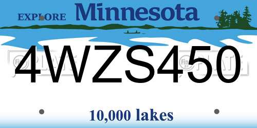 4WZS450 Minnesota License Plate