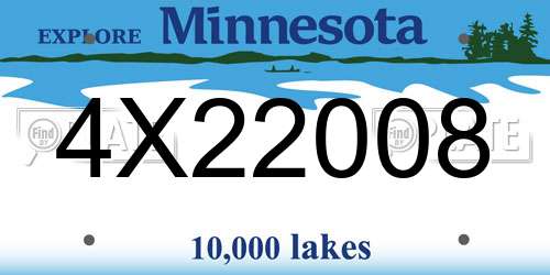 4X22008 Minnesota License Plate