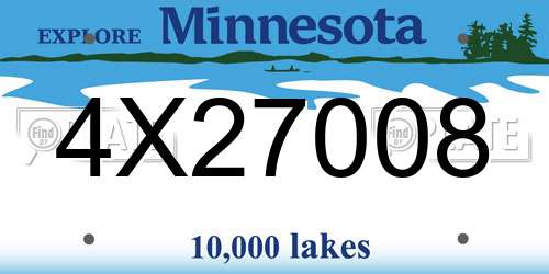 4X27008 Minnesota License Plate