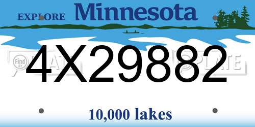4X29882 Minnesota License Plate