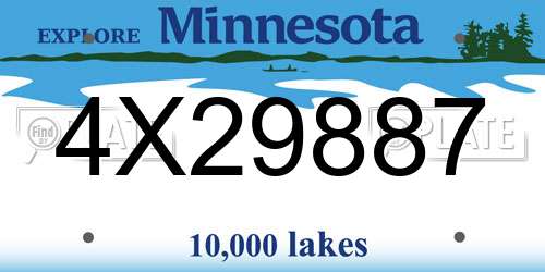 4X29887 Minnesota License Plate