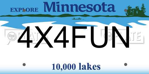 4X4FUN Minnesota License Plate