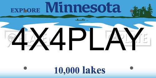 4X4PLAY Minnesota License Plate