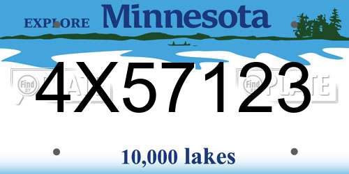 4X57123 Minnesota License Plate