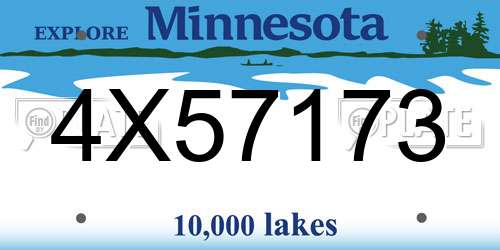 4X57173 Minnesota License Plate
