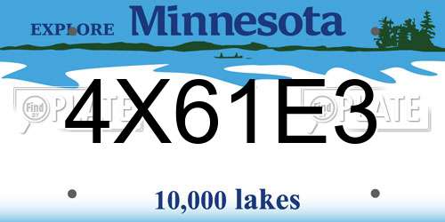 4X61E3 Minnesota License Plate