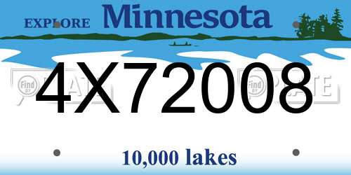 4X72008 Minnesota License Plate
