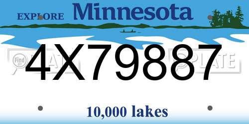 4X79887 Minnesota License Plate