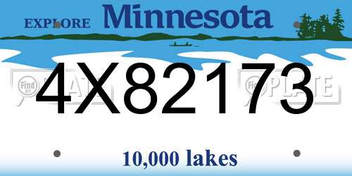 4X82173 Minnesota License Plate
