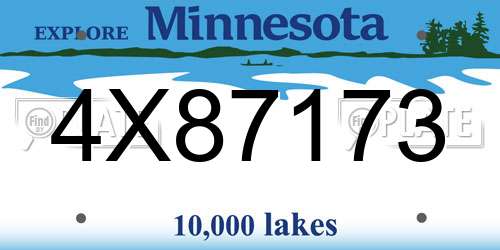 4X87173 Minnesota License Plate