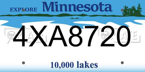 4XA8720 Minnesota License Plate