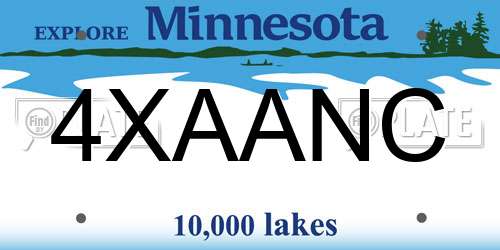 4XAANC Minnesota License Plate