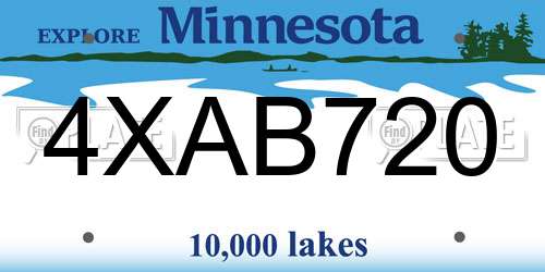 4XAB720 Minnesota License Plate