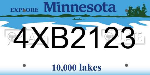 4XB2123 Minnesota License Plate