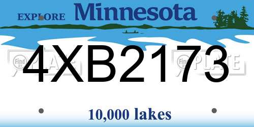 4XB2173 Minnesota License Plate