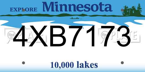 4XB7173 Minnesota License Plate
